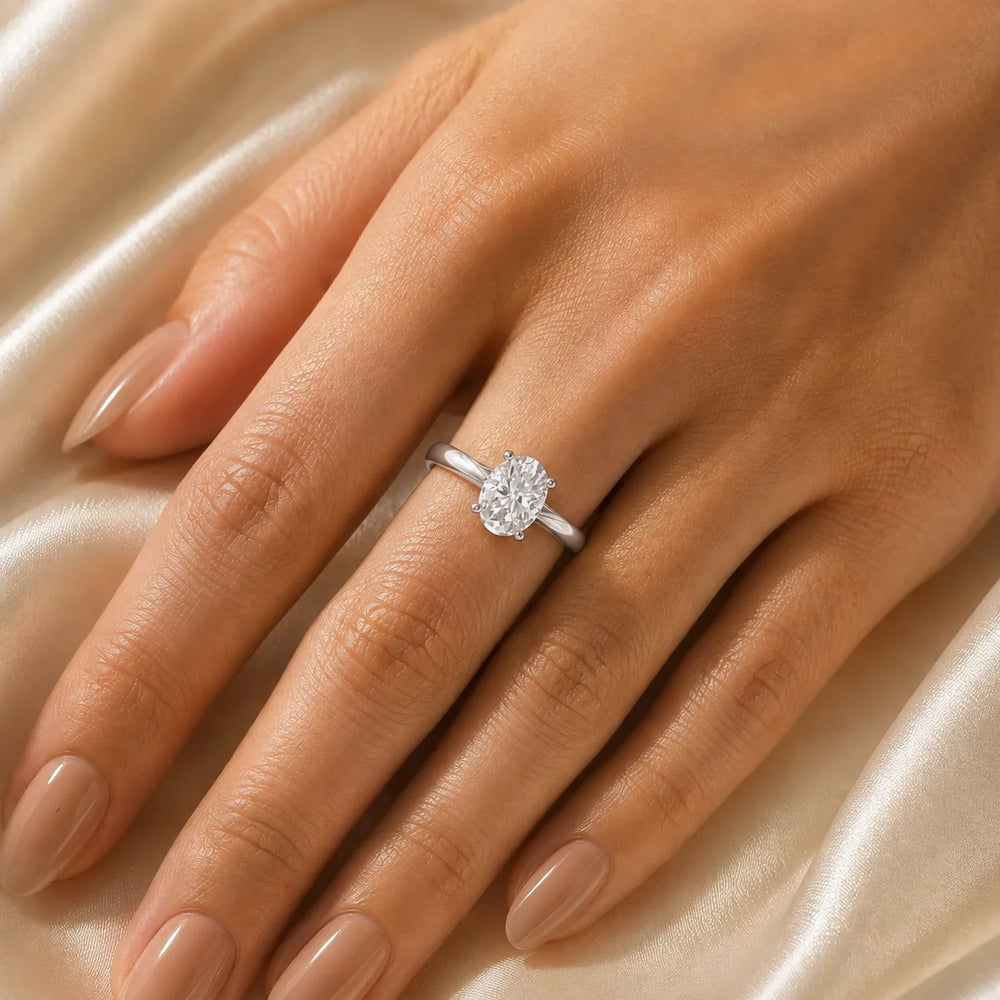Elegant Solitaire Ring with Tapered