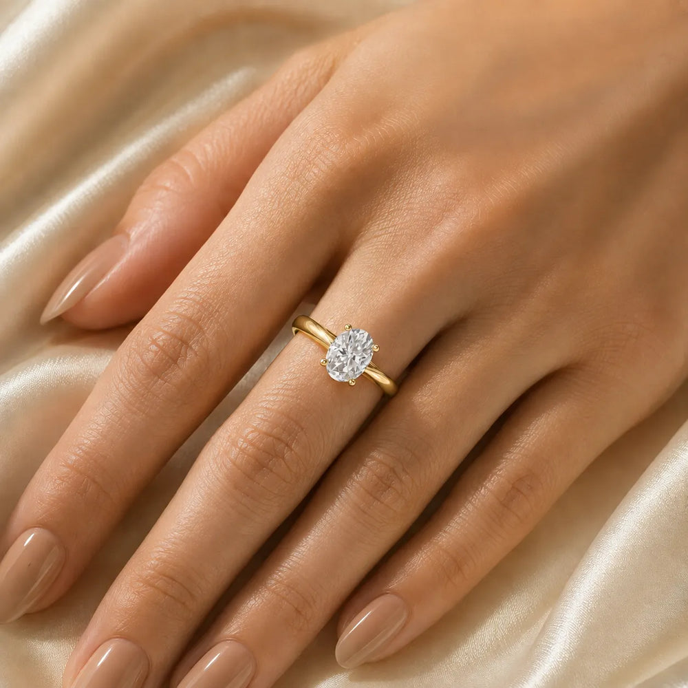 Elegant Solitaire Ring with Tapered