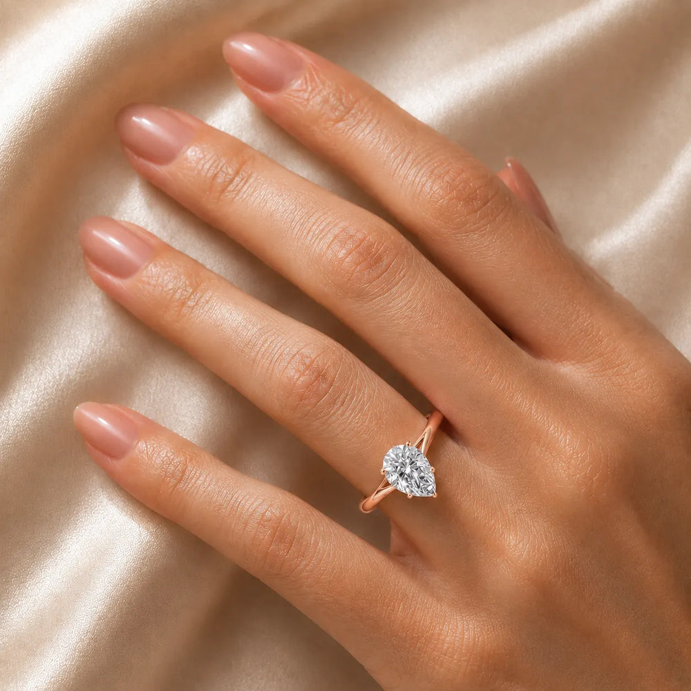 Elegant Solitaire Ring with Tapered