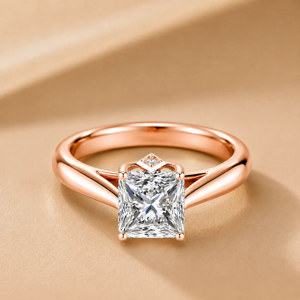 Elegant Solitaire Ring with Tapered