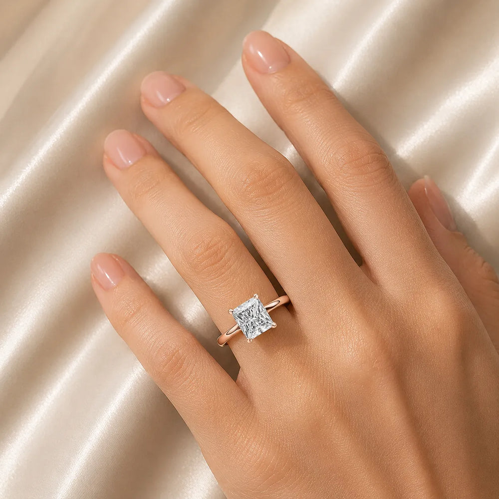 Elegant Solitaire Ring with Tapered