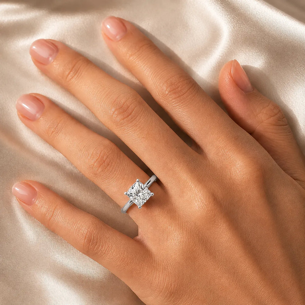 Elegant Solitaire Ring with Tapered