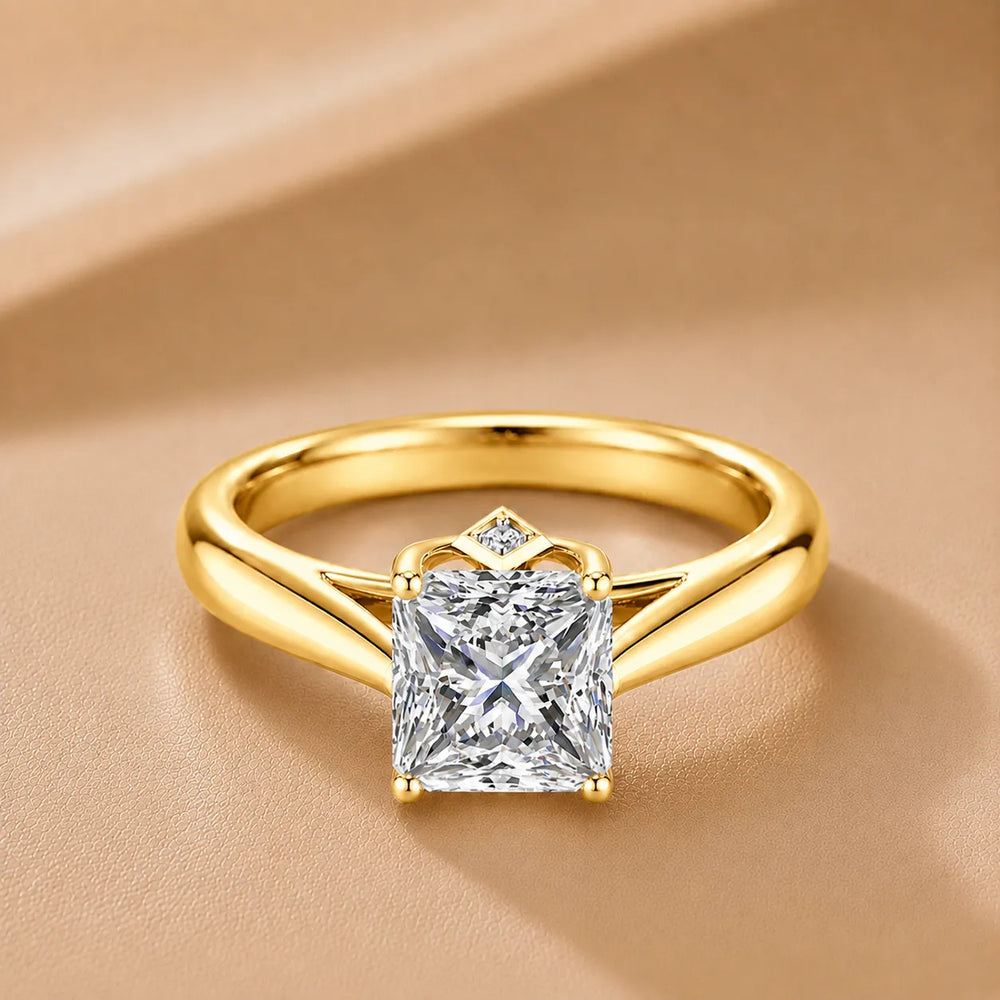 Elegant Solitaire Ring with Tapered