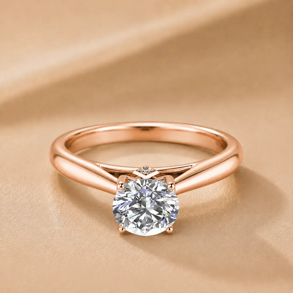 Elegant Solitaire Ring with Tapered