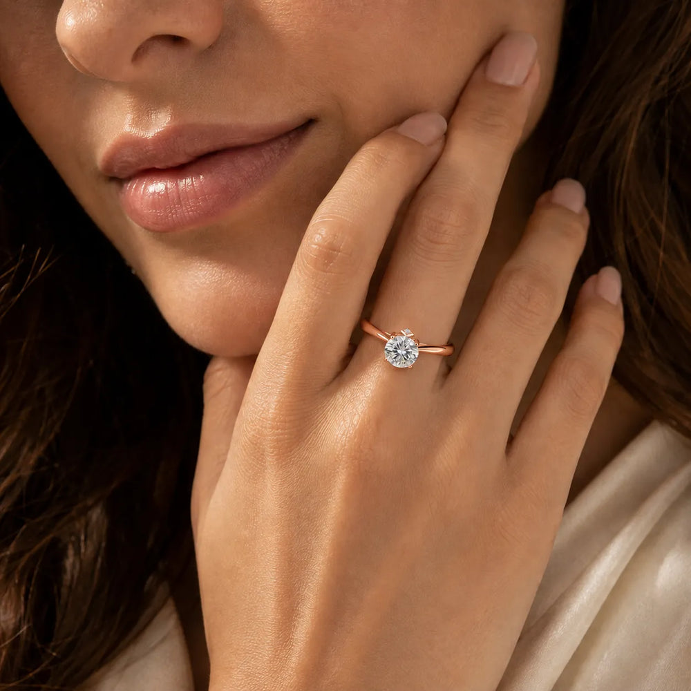 Elegant Solitaire Ring with Tapered
