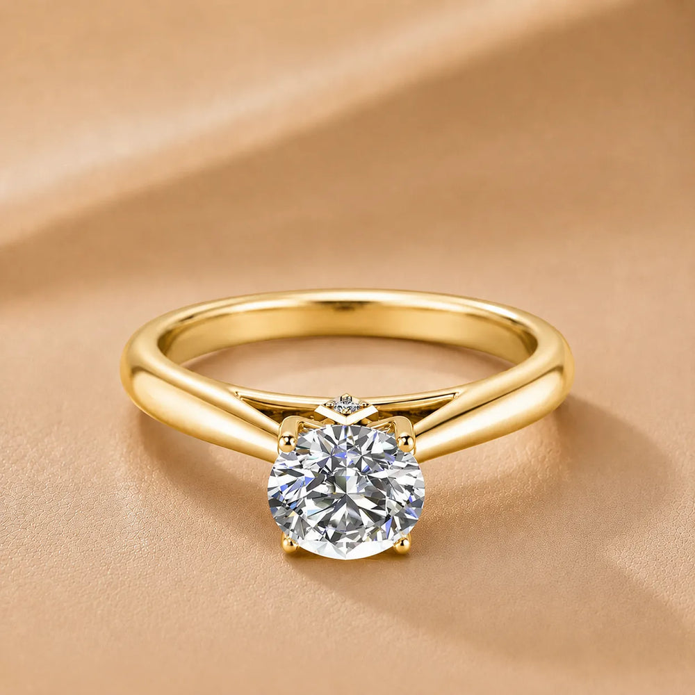 Elegant Solitaire Ring with Tapered