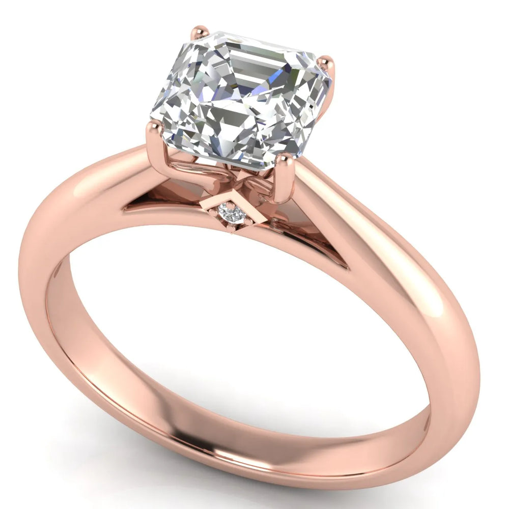 Elegant Solitaire Ring with Tapered