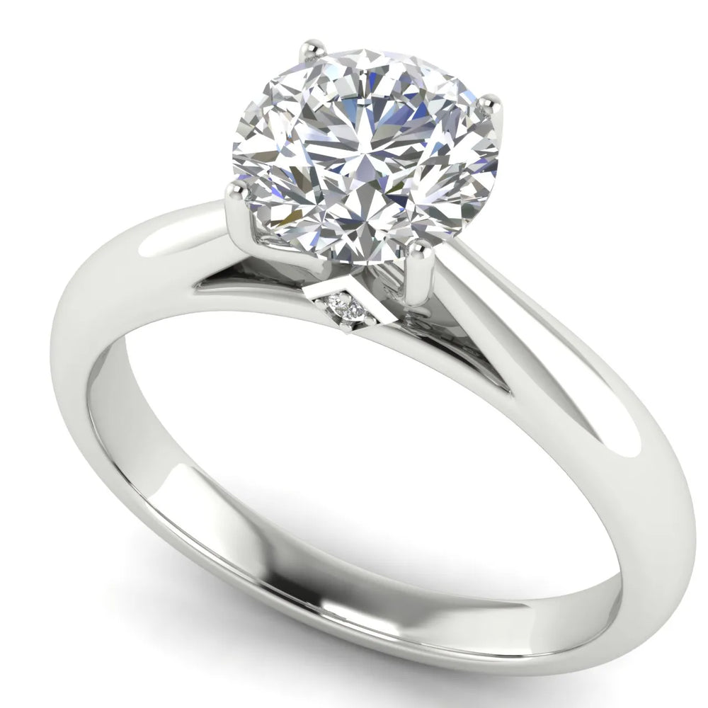 Elegant Solitaire Ring with Tapered