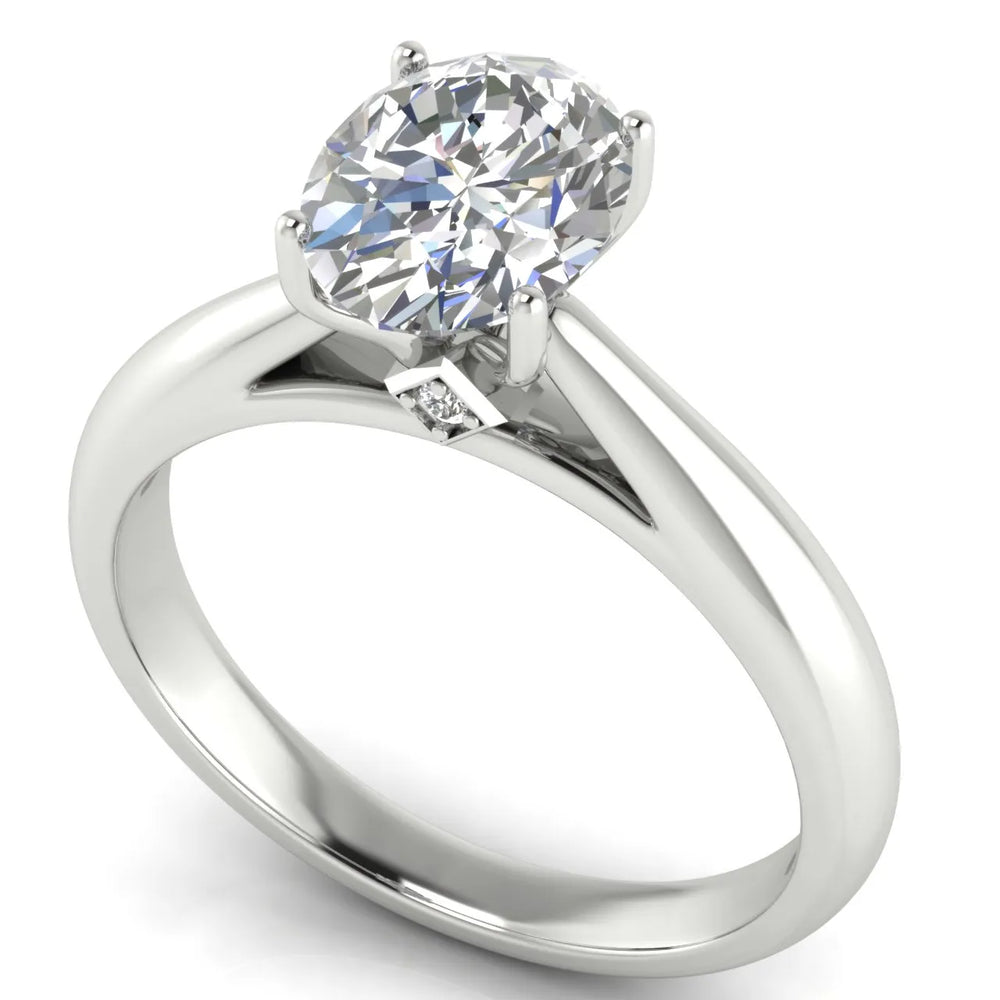 Elegant Solitaire Ring with Tapered