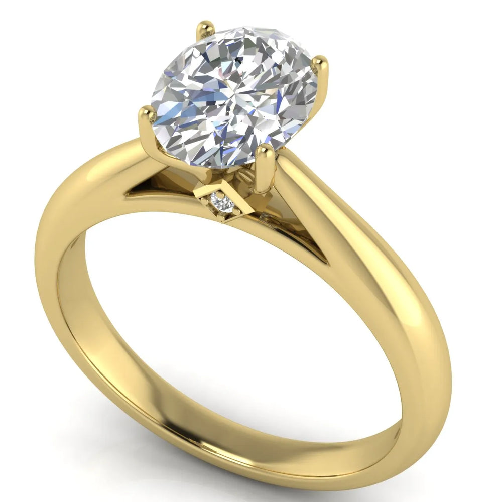 Elegant Solitaire Ring with Tapered