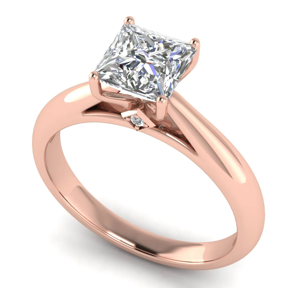 Elegant Solitaire Ring with Tapered