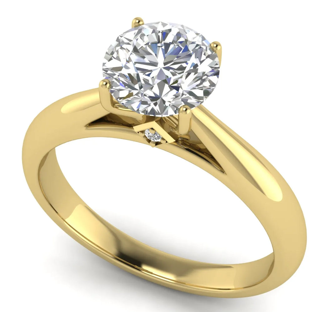 Elegant Solitaire Ring with Tapered