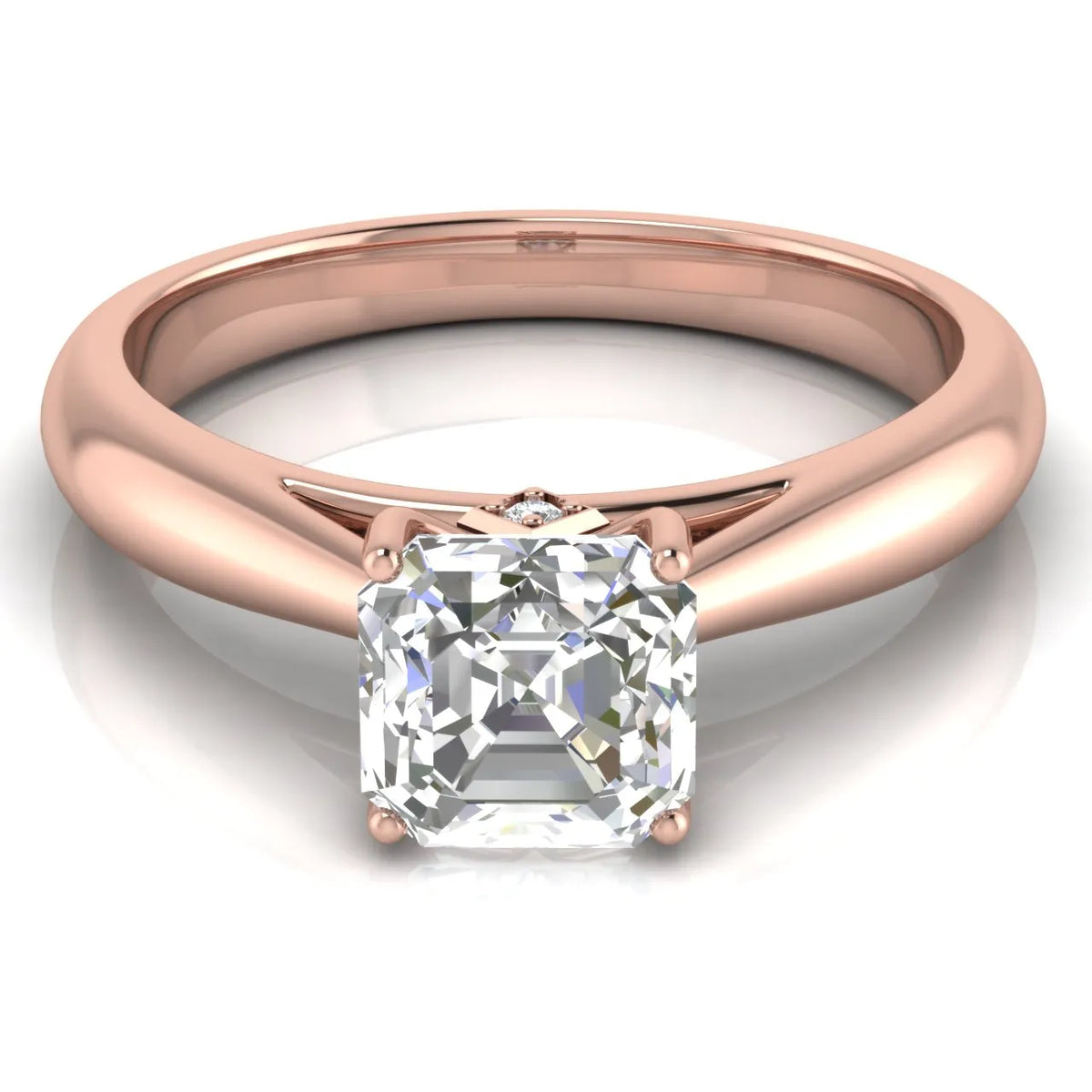 Elegant Solitaire Ring with Tapered Band