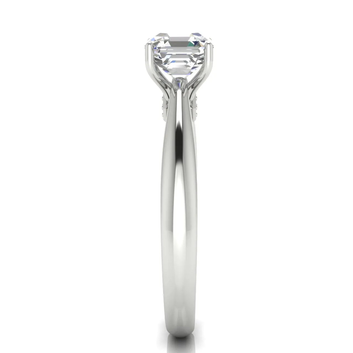 Elegant Solitaire Ring with Tapered Band