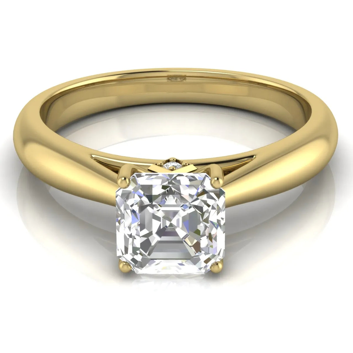 Elegant Solitaire Ring with Tapered Band