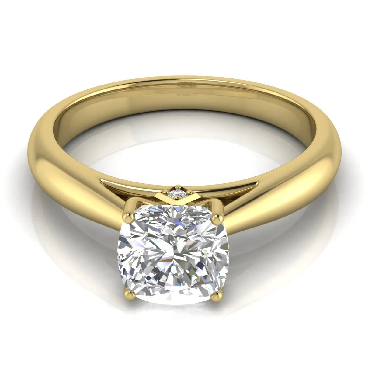 Elegant Solitaire Ring with Tapered Band