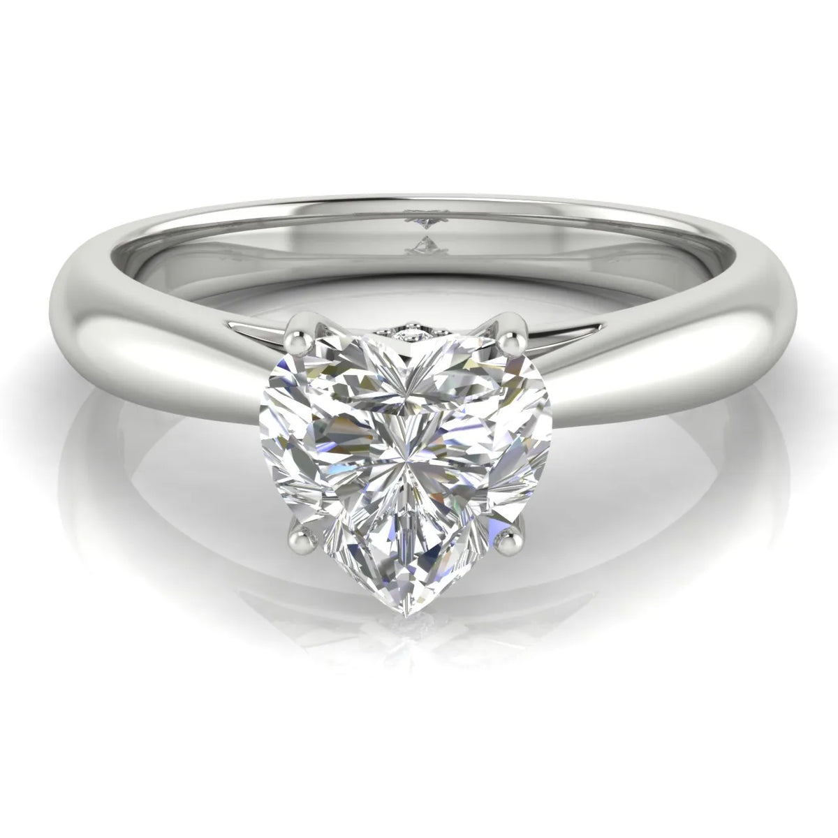 Elegant Solitaire Ring with Tapered Band