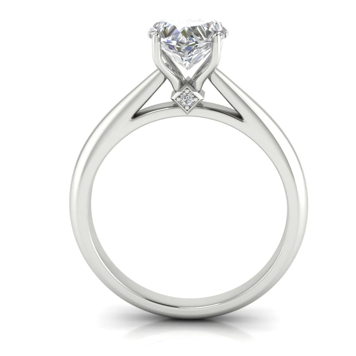 Elegant Solitaire Ring with Tapered Band
