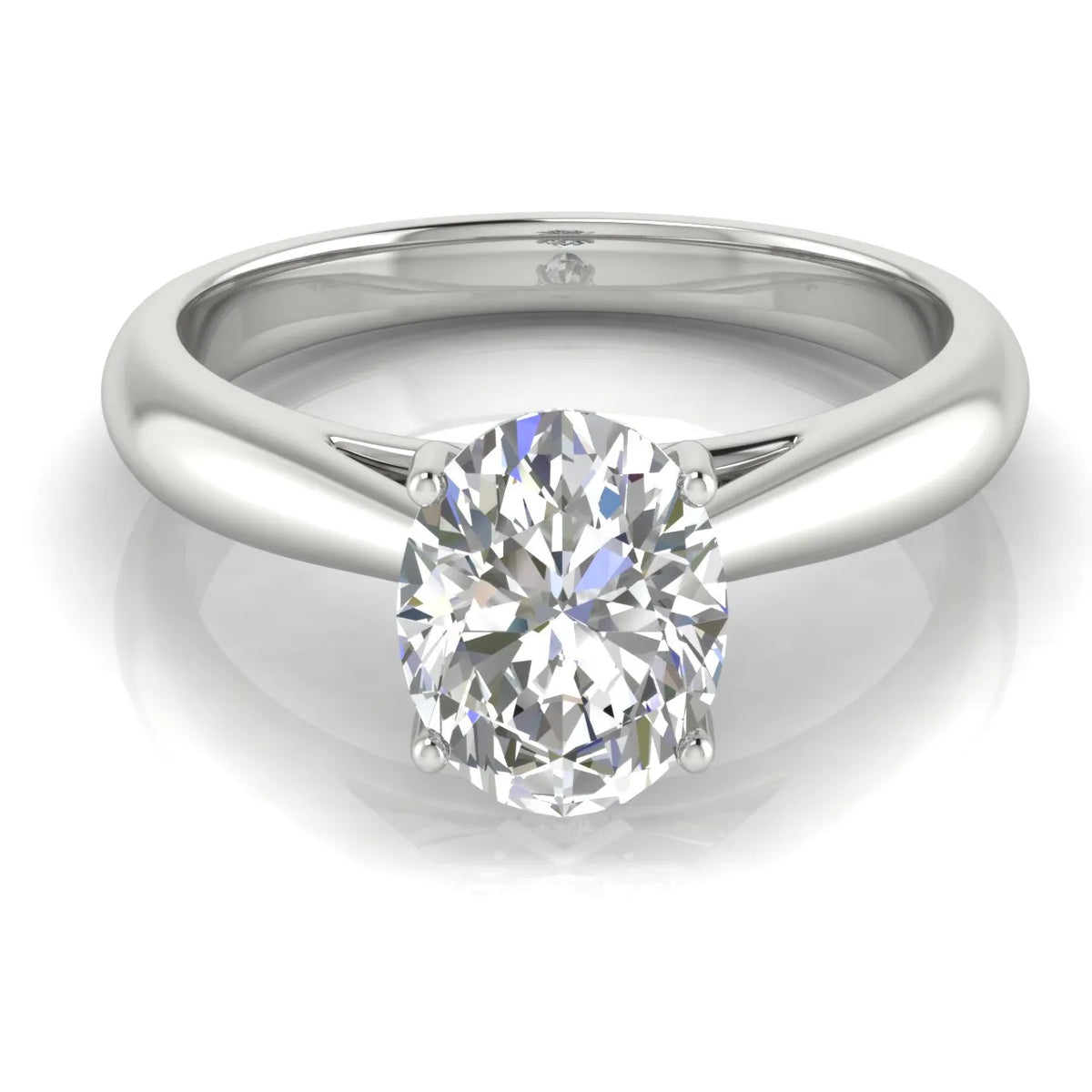 Elegant Solitaire Ring with Tapered Band