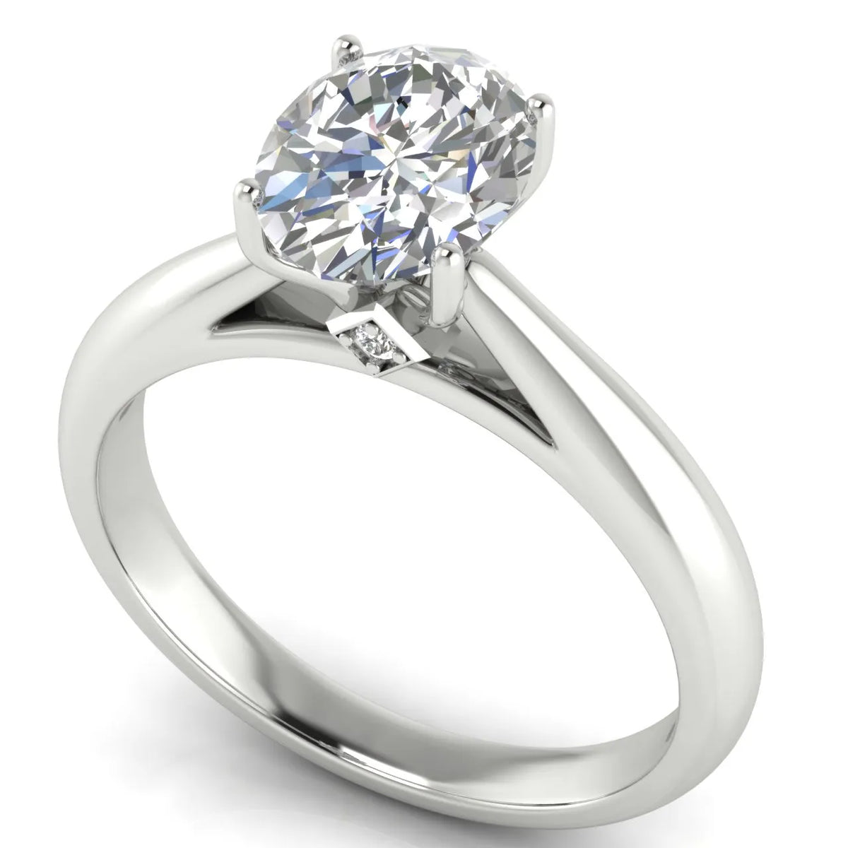 Elegant Solitaire Ring with Tapered Band