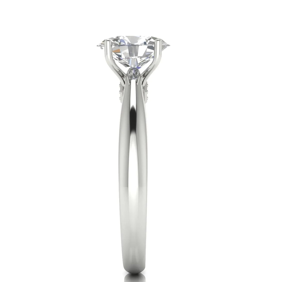 Elegant Solitaire Ring with Tapered Band