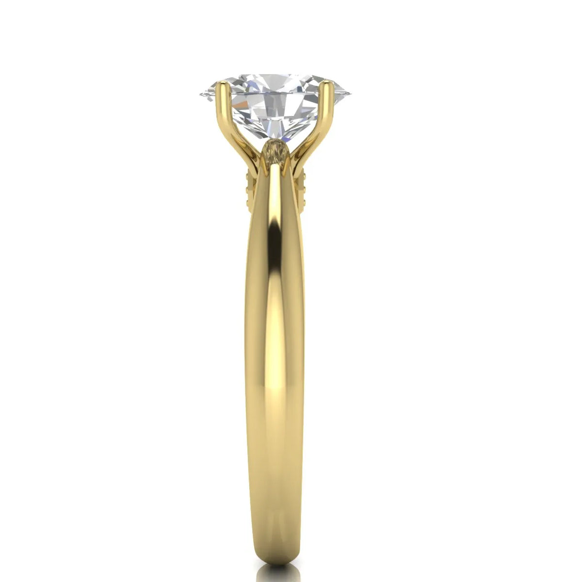 Elegant Solitaire Ring with Tapered Band