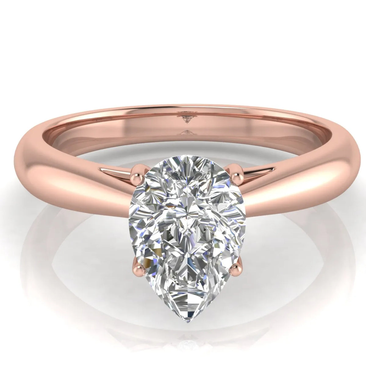 Elegant Solitaire Ring with Tapered Band