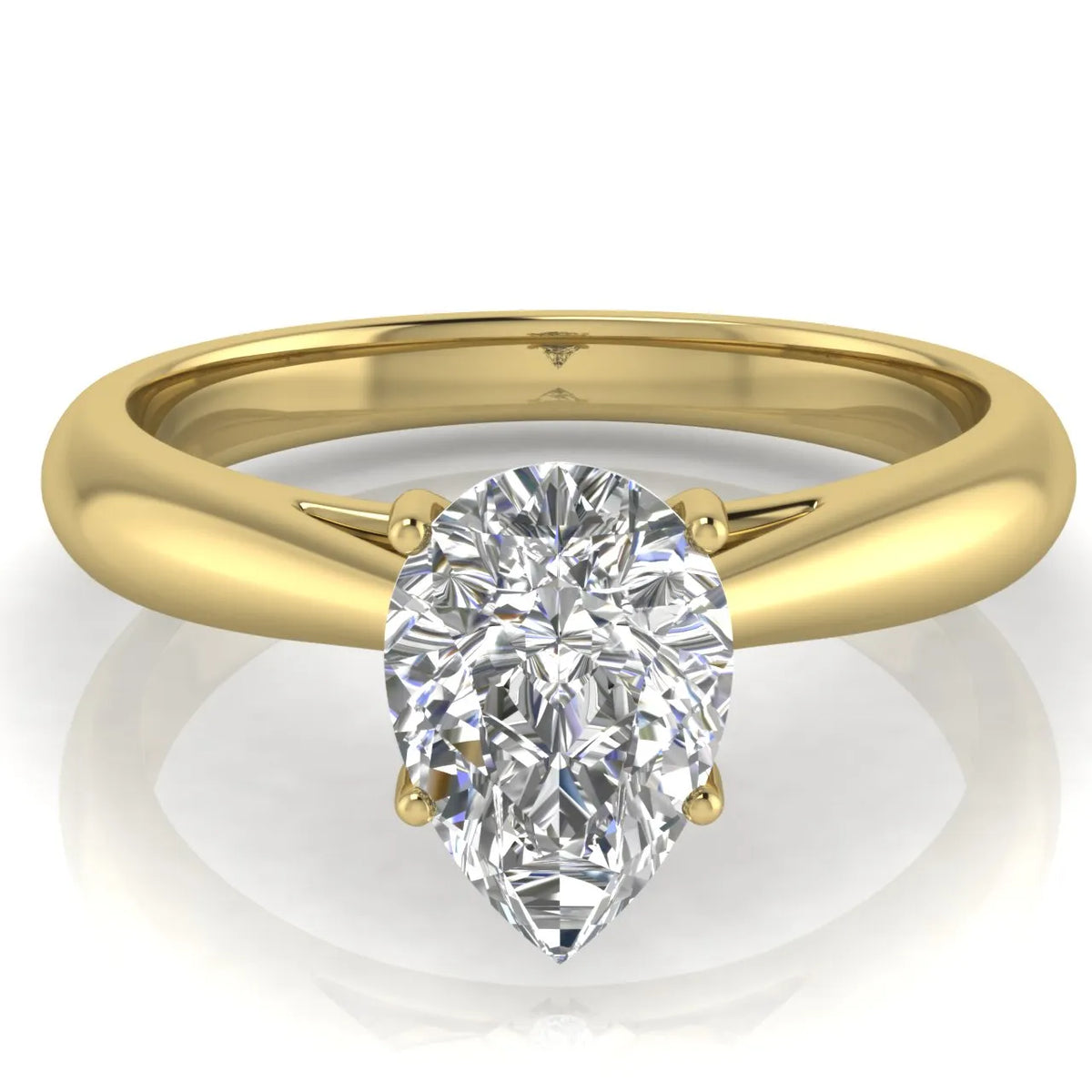 Elegant Solitaire Ring with Tapered Band