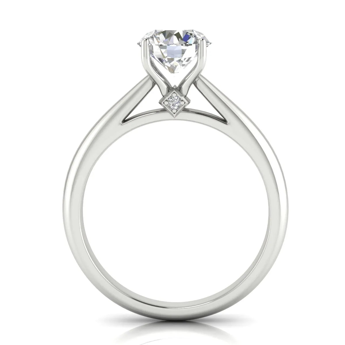 Elegant Solitaire Ring with Tapered Band