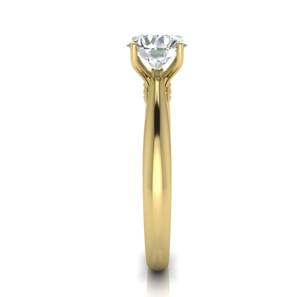 Elegant Solitaire Ring with Tapered