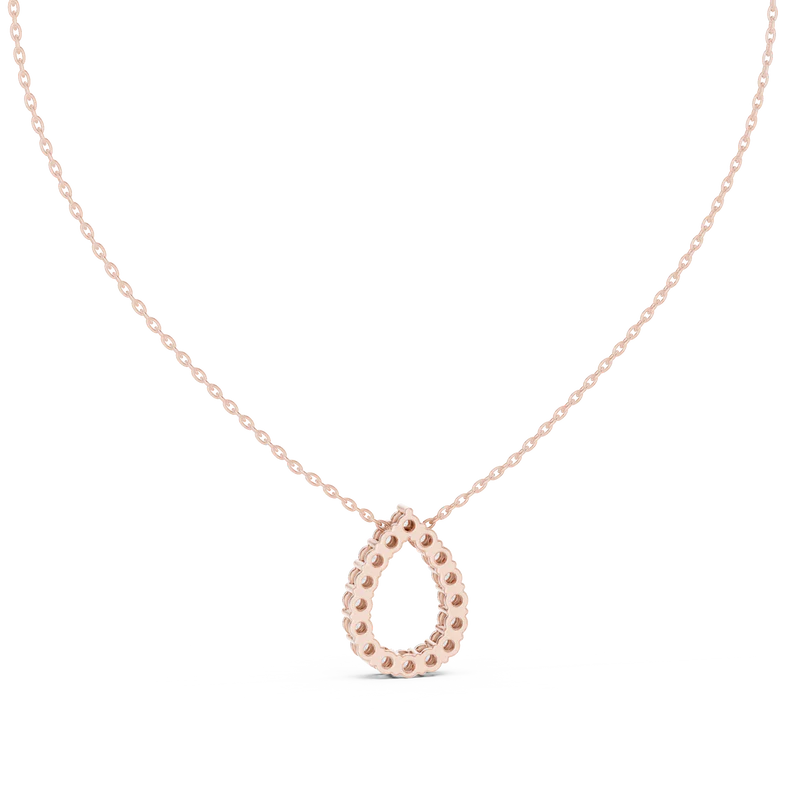 Teardrop Diamond Halo Pendant Necklace