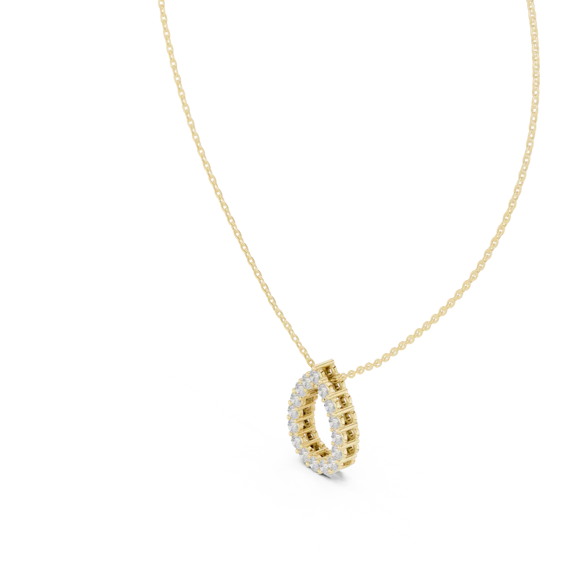 Teardrop Diamond Halo Pendant Necklace