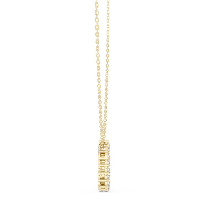Teardrop Diamond Halo Pendant Necklace
