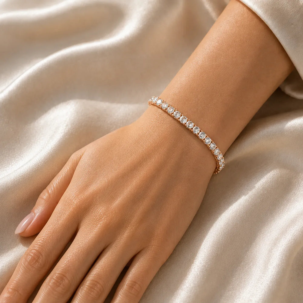 Classic Eternity Tennis Bracelet With Round Diamond