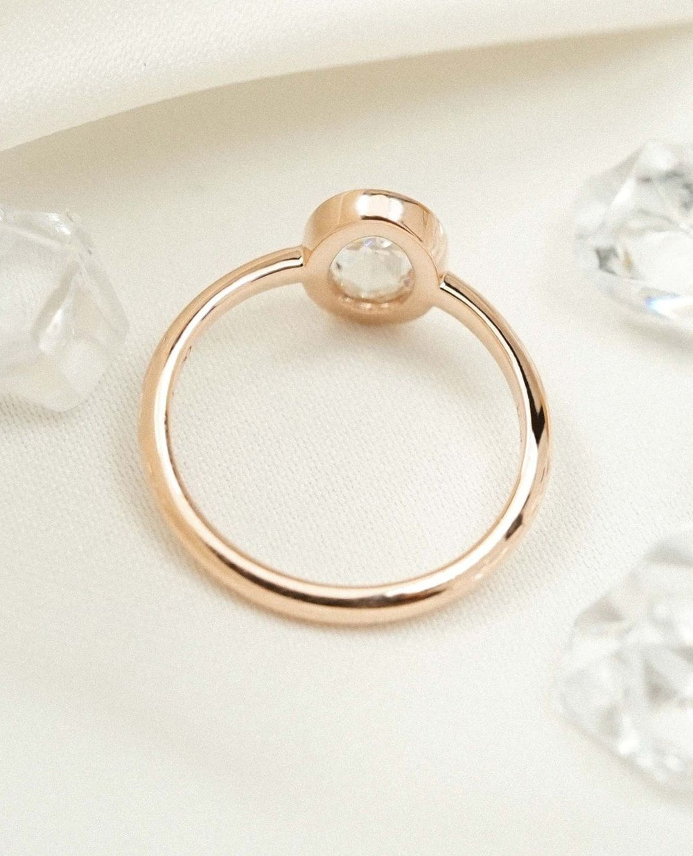 Bezel Set Oval Cut Labgrown Engagement Ring
