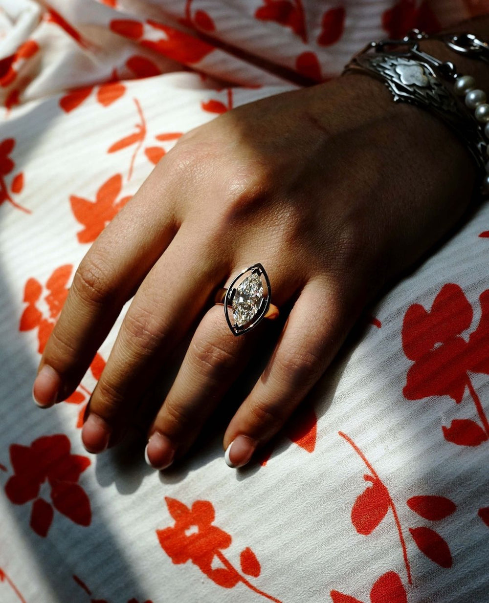 Marquise Cut Labgrown Engagement Ring,