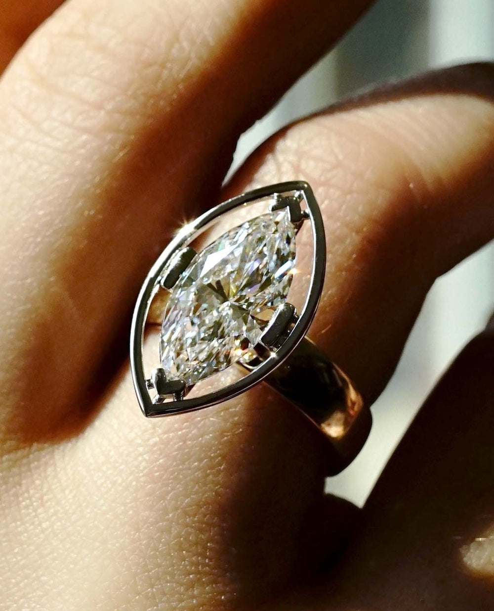 Marquise Cut Labgrown Engagement Ring,