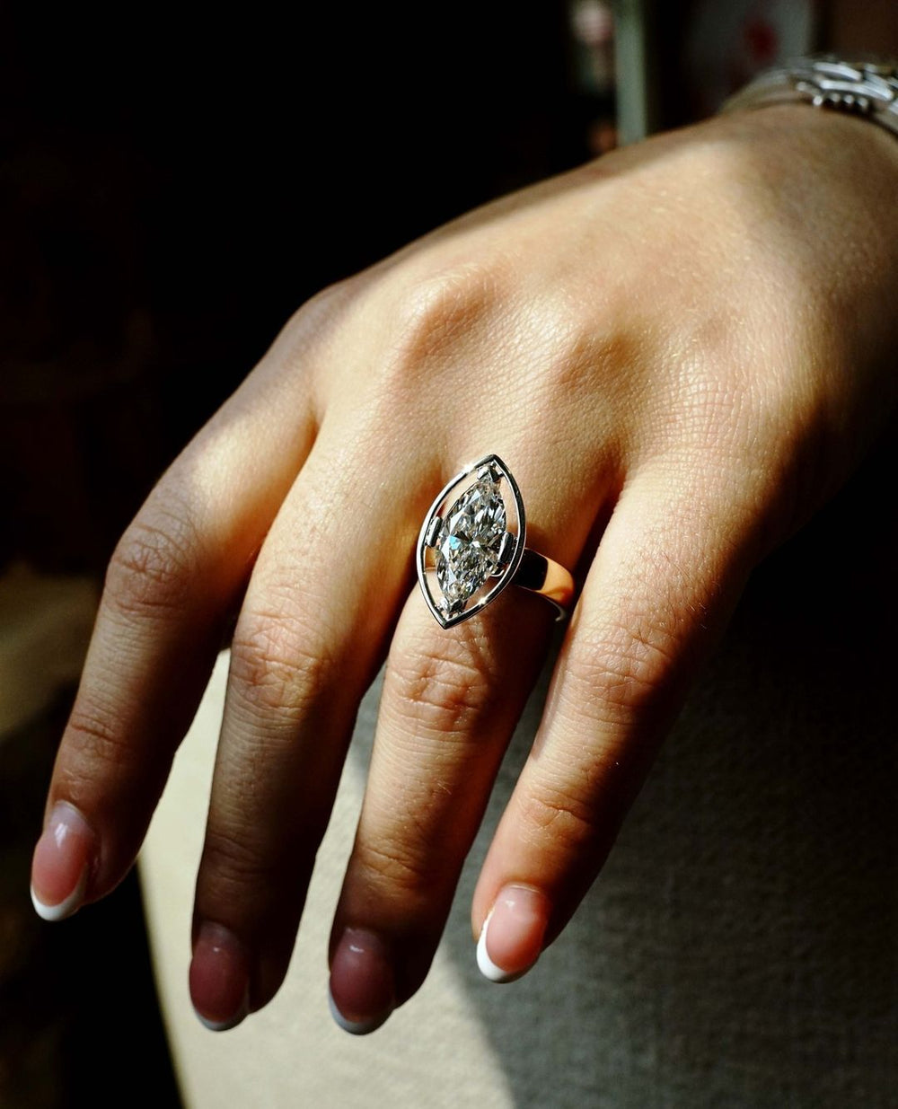 Marquise Cut Labgrown Engagement Ring,