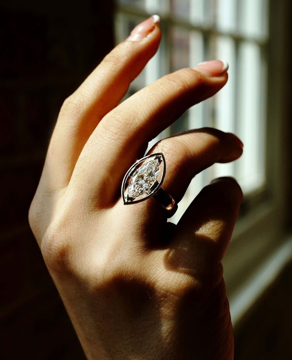 Marquise Cut Labgrown Engagement Ring,