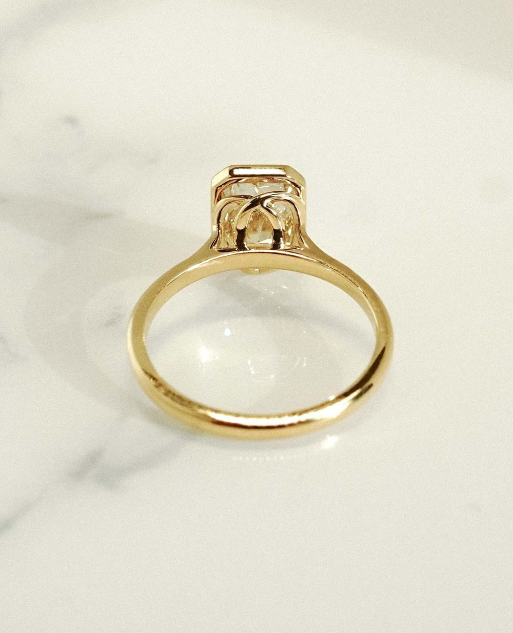 Bezel Set Radiant Cut Labgrown Engagement Ring