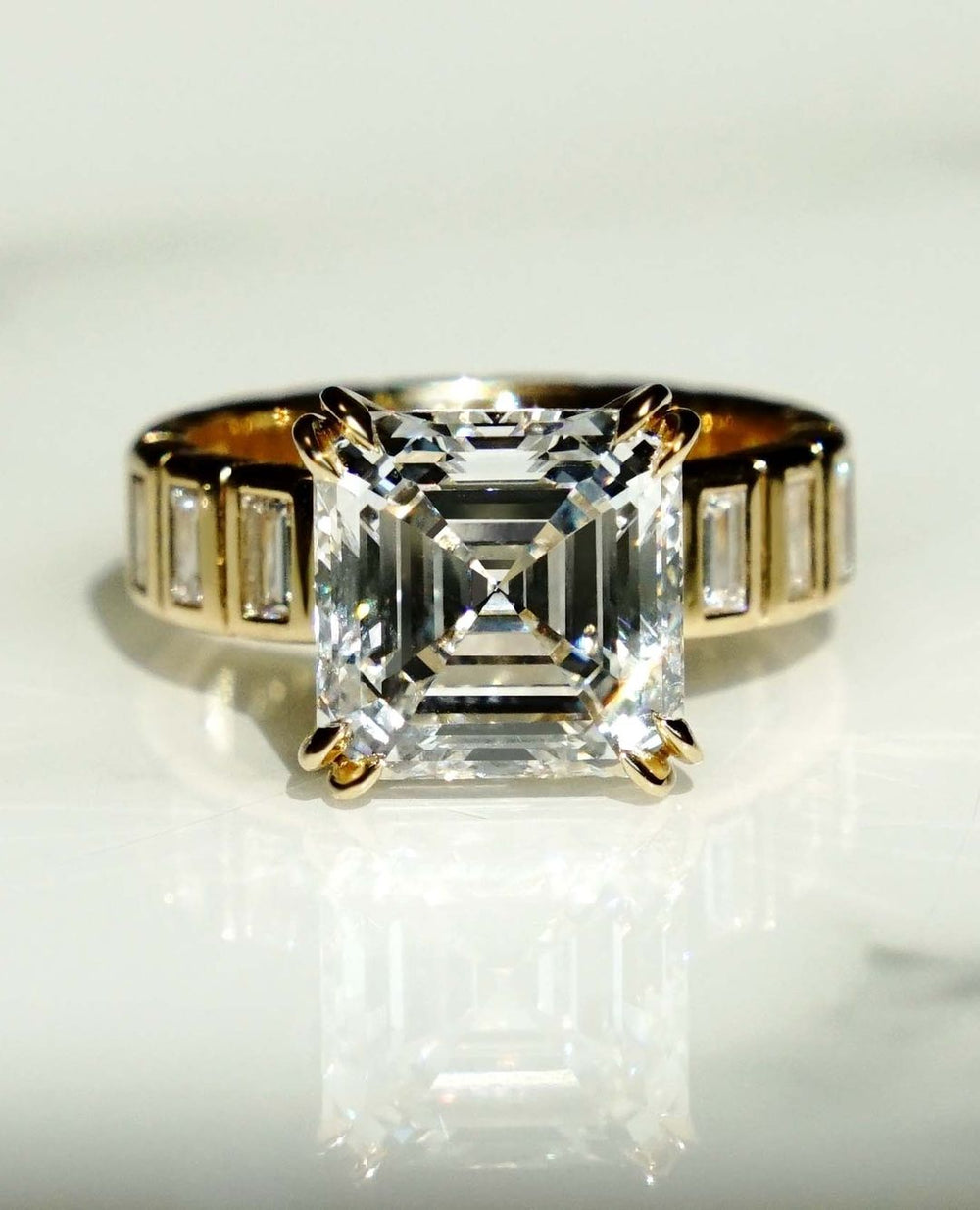 Asscher Cut Labgrown Engagement Ring