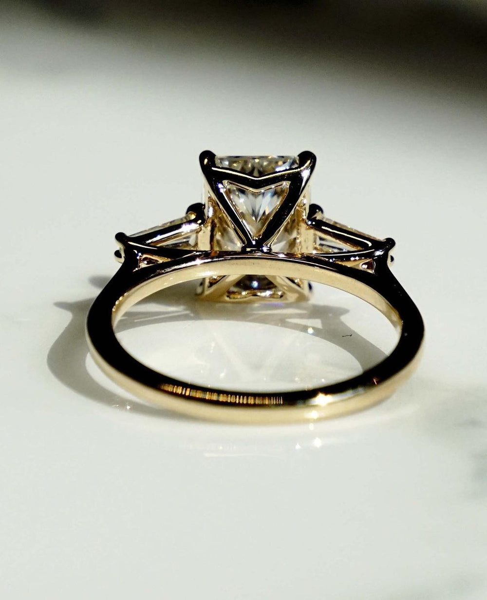 Three Stone Radiant Cut Labgrown Engagement Ring