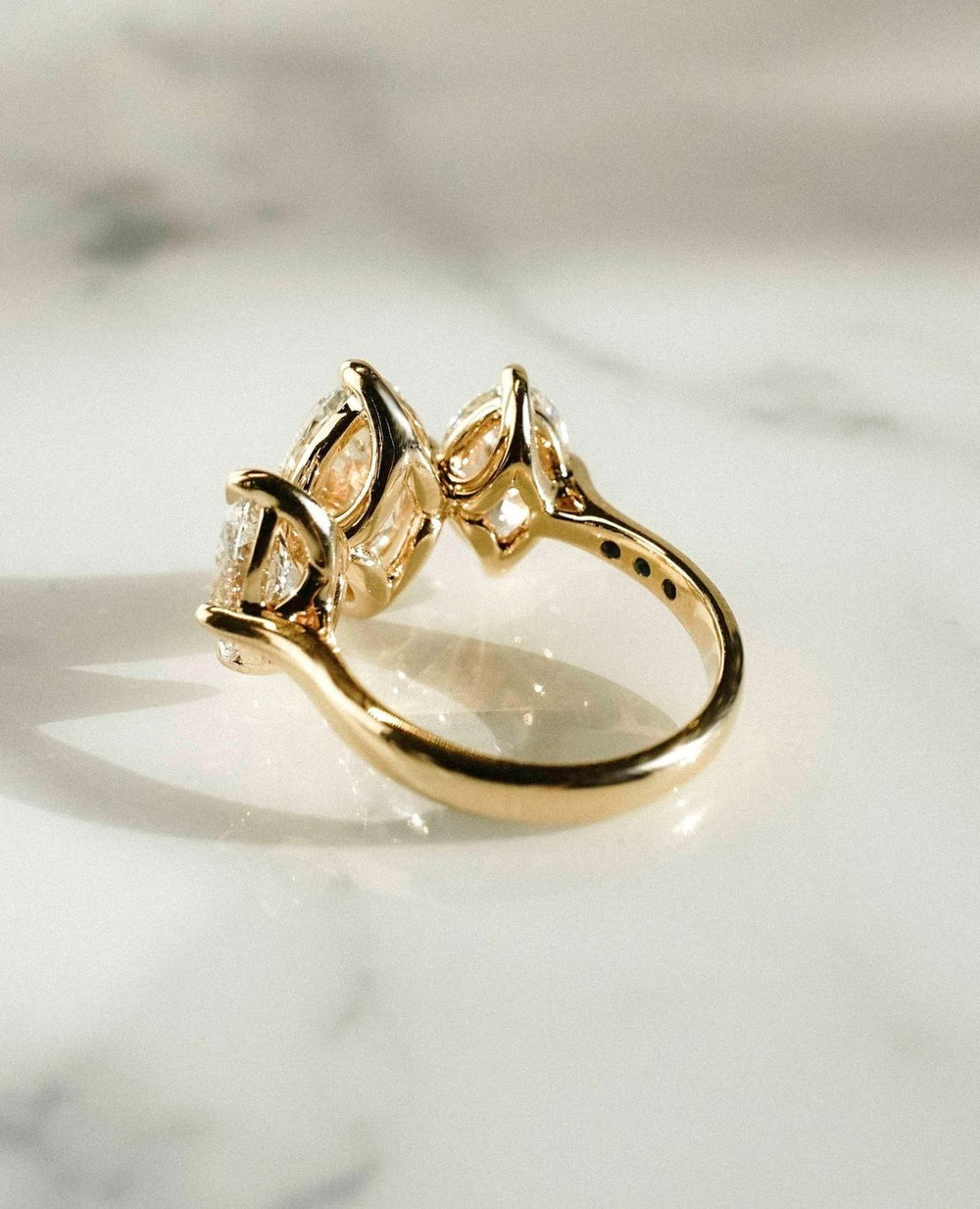 Three Stone Oval Cut Labgrown Engagement Ring