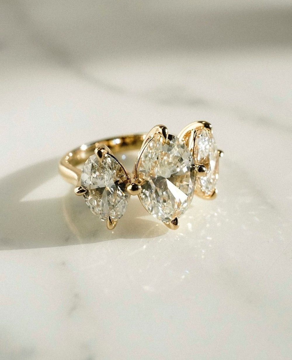 Three Stone Oval Cut Labgrown Engagement Ring