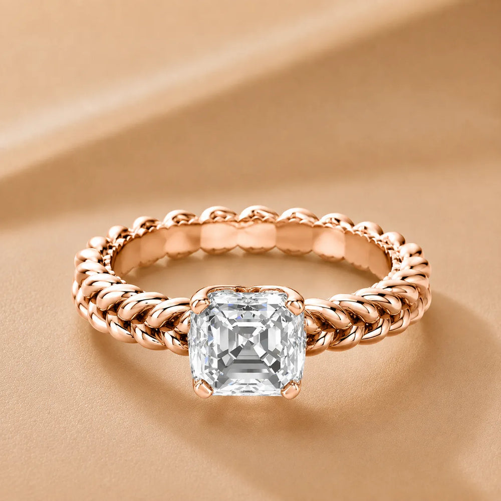 Vintage-Inspired Solitaire Ring with Twisted