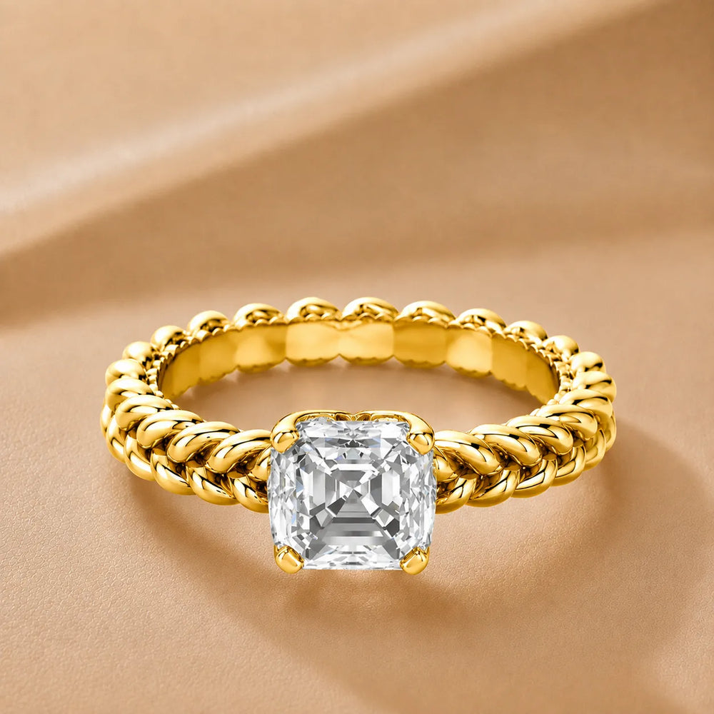 Vintage-Inspired Solitaire Ring with Twisted