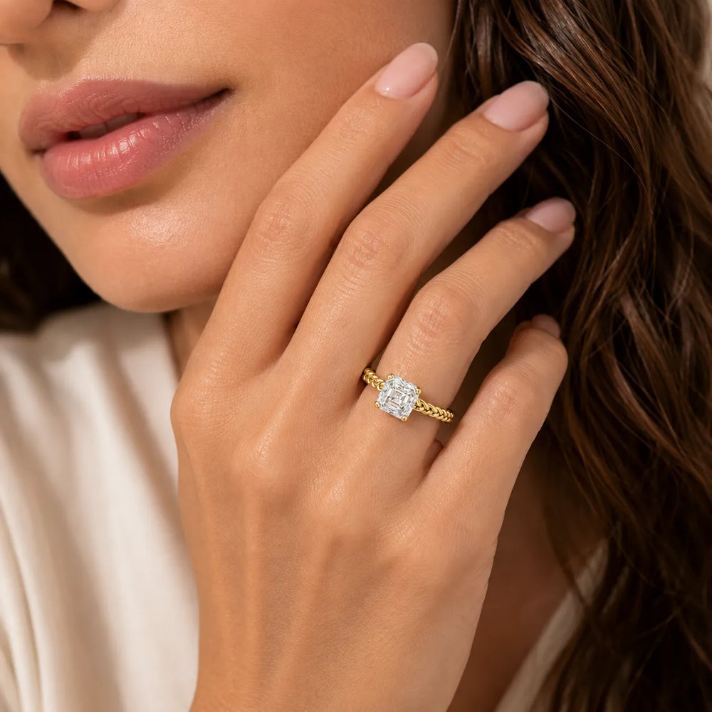Vintage-Inspired Solitaire Ring with Twisted