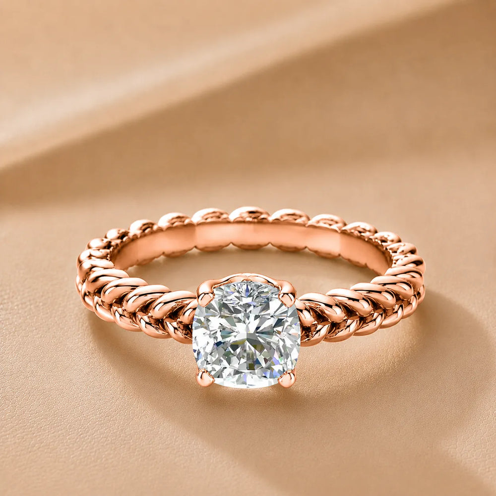 Vintage-Inspired Solitaire Ring with Twisted