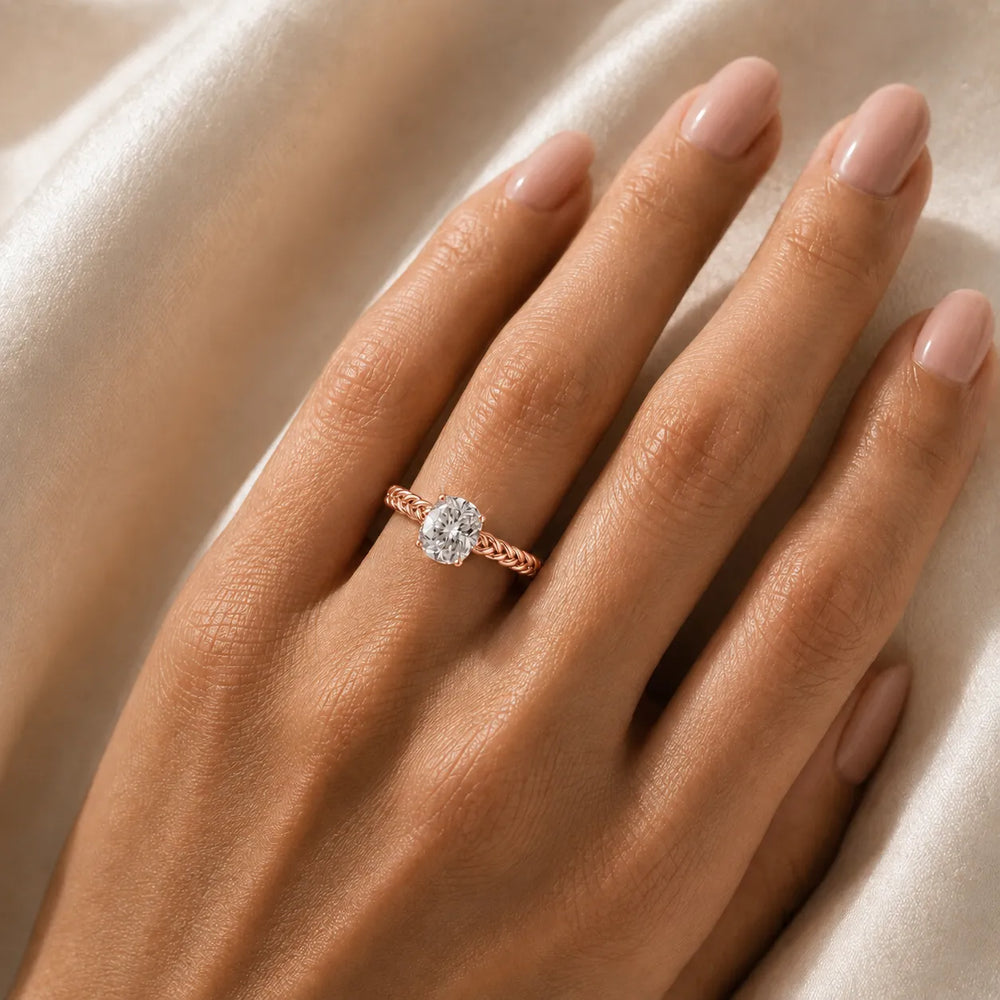 Vintage-Inspired Solitaire Ring with Twisted