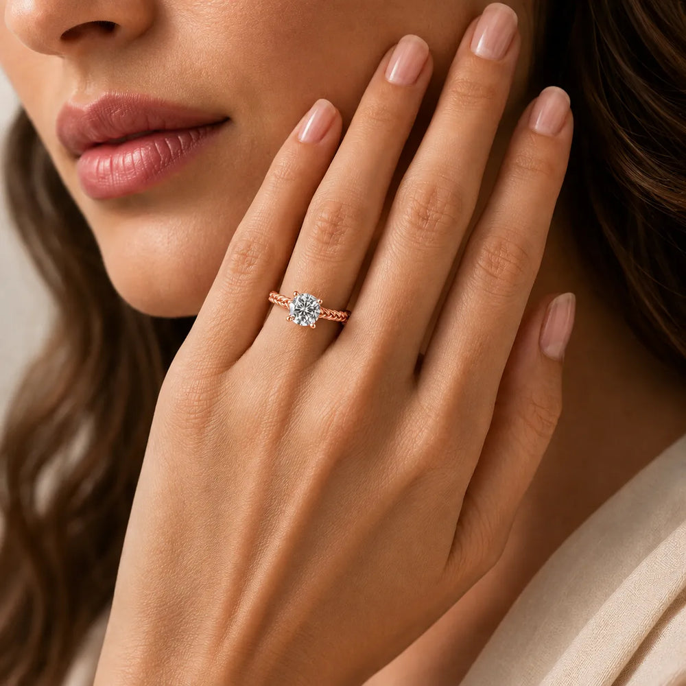 Vintage-Inspired Solitaire Ring with Twisted